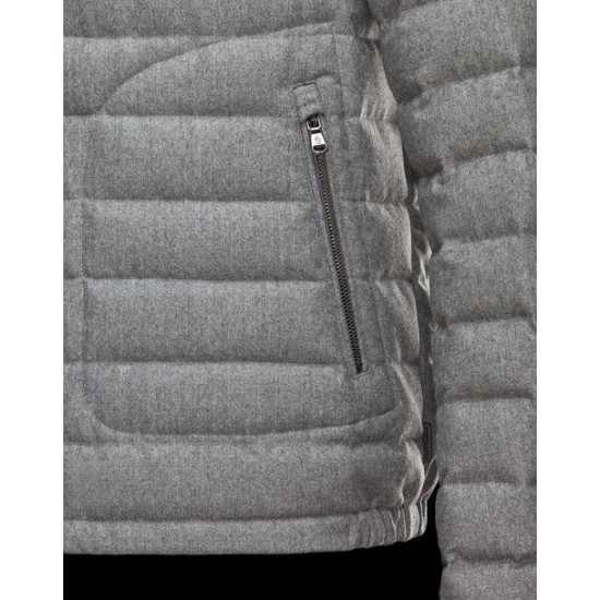 Moncler Blanchard Men Coat Light Grey