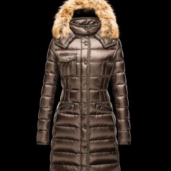 Moncler Hermifur Women Coat Dark Green