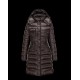 Moncler Hermine Women Coat Dark Brown