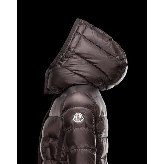 Moncler Hermine Women Coat Dark Brown