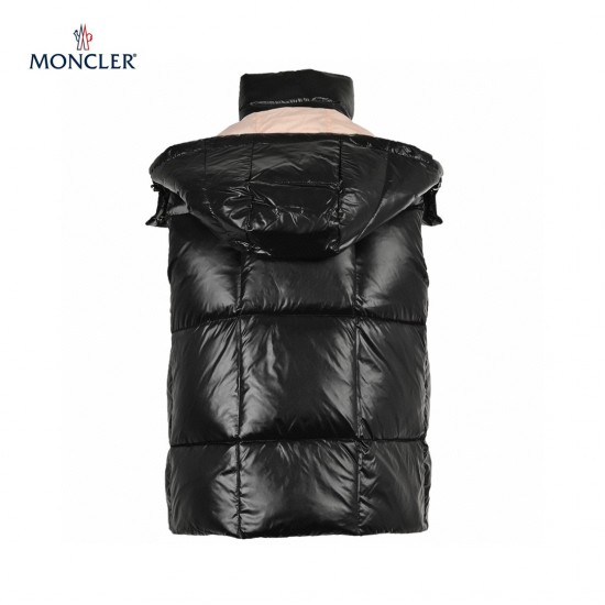 19FW Moncler Bormes Black Bige Sleeveless Down Vest Outerwear