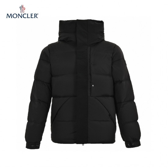 22FW Moncler Madeira Hooded Short Black Long Sleeves Down Jacket