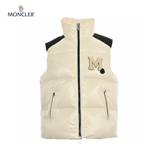 23FW Moncler Gilets Beige Black Sleeveless Down Vest Outerwear