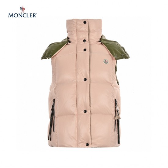 23FW Moncler Gilets Pink Green Sleeveless Down Vest Outerwear