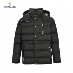 Moncler Bauges Detachable Long Sleeves Short Down Jacket Black Coats 