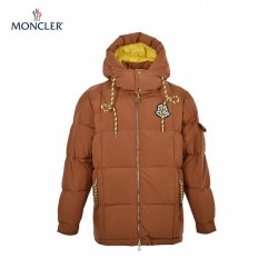 Moncler Mariveles Long Sleeves Short Down Jacket Brown Coats 
