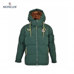 Moncler Mariveles Long Sleeves Short Down Jacket Green Coats 