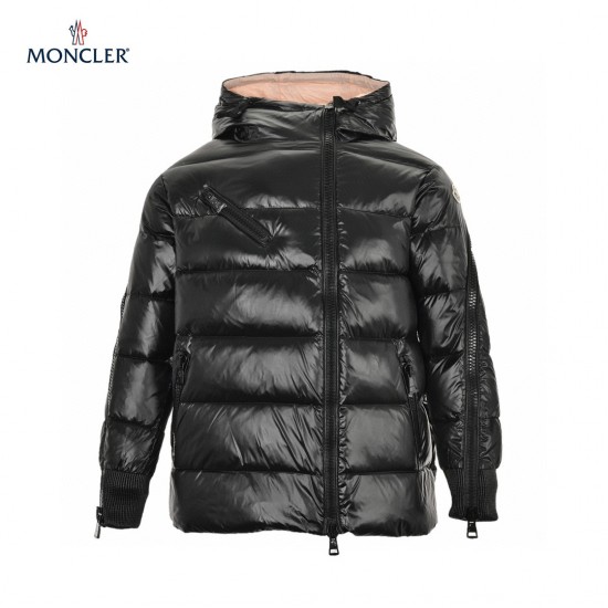 Moncler Oversized Puffer Long Sleeves Short Down Jacket Black Coats