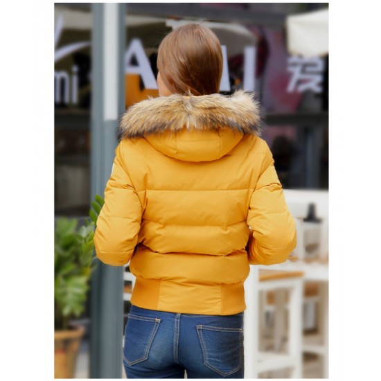 Hot Sale Women Moncler Short Down Jacket Yellow