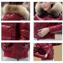 Hot Sale Women Moncler Short Down Jacket Dark Red