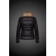 Women Moncler Down Jacket With Raccoon Fur Collar Black