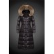 Women Moncler Long Down Coats With Raccoon Fur Collar Black