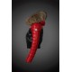 Women Moncler Down Jacket With Raccoon Fur Collar Red Black