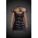 Women Moncler Long Down Coats With Raccoon Fur Collar Black Brown