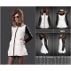 Women Moncler Long Down Coats With Raccoon Fur Collar White Black