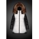 Women Moncler Long Down Coats With Raccoon Fur Collar White Black