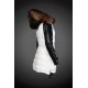 Women Moncler Long Down Coats With Raccoon Fur Collar White Black