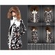 Women Moncler Long Down Coats With Raccoon Fur Collar Black White