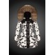 Women Moncler Long Down Coats With Raccoon Fur Collar White Black