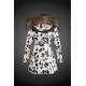 Women Moncler Long Down Coats With Raccoon Fur Collar White Black