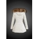 Women Moncler Long Down Coats With Raccoon Fur Collar White