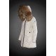 Women Moncler Long Down Coats With Raccoon Fur Collar White