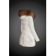 Women Moncler Long Down Coats With Raccoon Fur Collar White