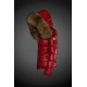 Women Moncler Down Jacket With Raccoon Fur Collar Red