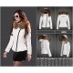 Women Moncler Down Jacket With Raccoon Fur Collar White