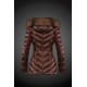 Women Moncler Long Down Coats With Raccoon Fur Collar Brown