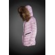 Women Moncler Long Down Coats With Raccoon Fur Collar Pink