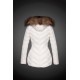 Women Moncler Long Down Coats With Raccoon Fur Collar White