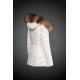 Women Moncler Long Down Coats With Raccoon Fur Collar White