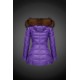 Women Moncler Long Down Coats With Raccoon Fur Collar Purple