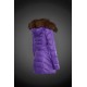 Women Moncler Long Down Coats With Raccoon Fur Collar Purple