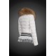 Women Moncler Down Jacket With Raccoon Fur Collar White