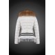 Women Moncler Down Jacket With Raccoon Fur Collar White