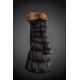 Women Moncler Long Down Coats With Raccoon Fur Collar Black