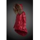 Women Moncler Down Coat With Raccoon Fur Collar Red