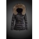 Women Moncler Down Jacket With Raccoon Fur Collar Black