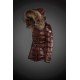 Women Moncler Down Jacket With Raccoon Fur Collar Brown