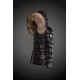 Women Moncler Down Jacket With Raccoon Fur Collar Black