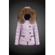 Women Moncler Down Jacket With Raccoon Fur Collar Pink