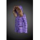 Women Moncler Down Jacket With Raccoon Fur Collar Pruple