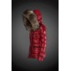 Women Moncler Down Jacket With Raccoon Fur Collar Red