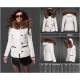 Women Moncler Down Jacket With Raccoon Fur Collar White