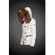 Women Moncler Down Jacket With Raccoon Fur Collar White