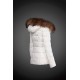 Women Moncler Down Jacket With Raccoon Fur Collar White