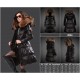 Women Moncler Long Down Coats With Raccoon Fur Collar Black