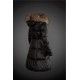 Women Moncler Long Down Coats With Raccoon Fur Collar Black